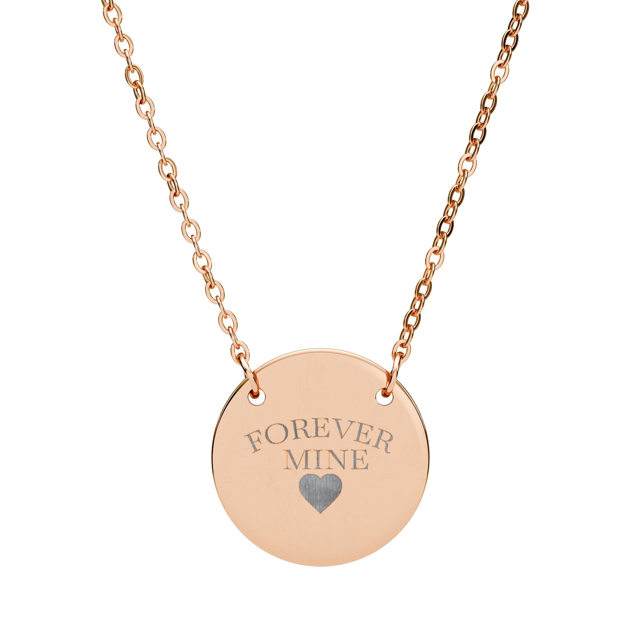 Engraved 'FOREVER MINE' Circle Necklace