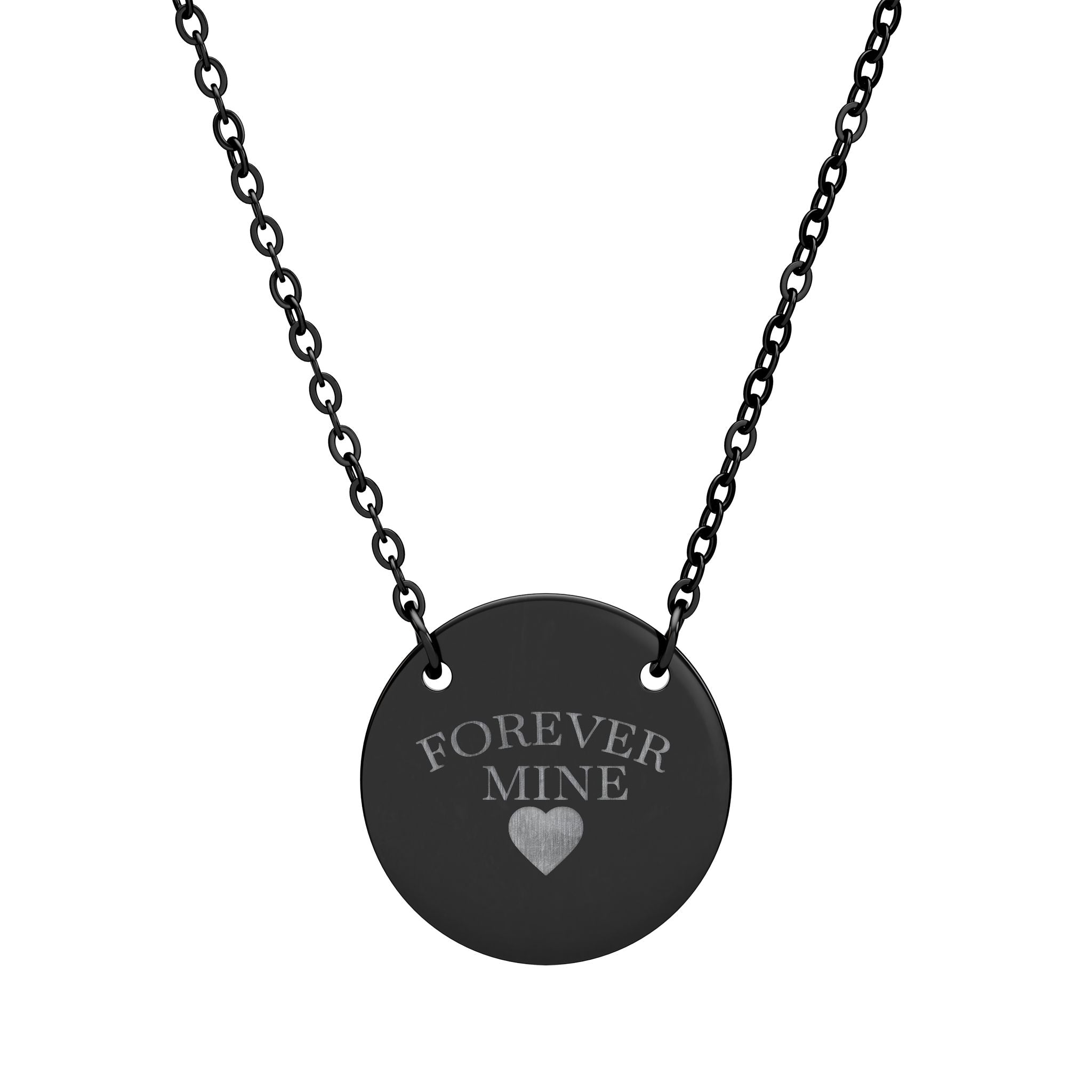 Engraved 'FOREVER MINE' Circle Necklace