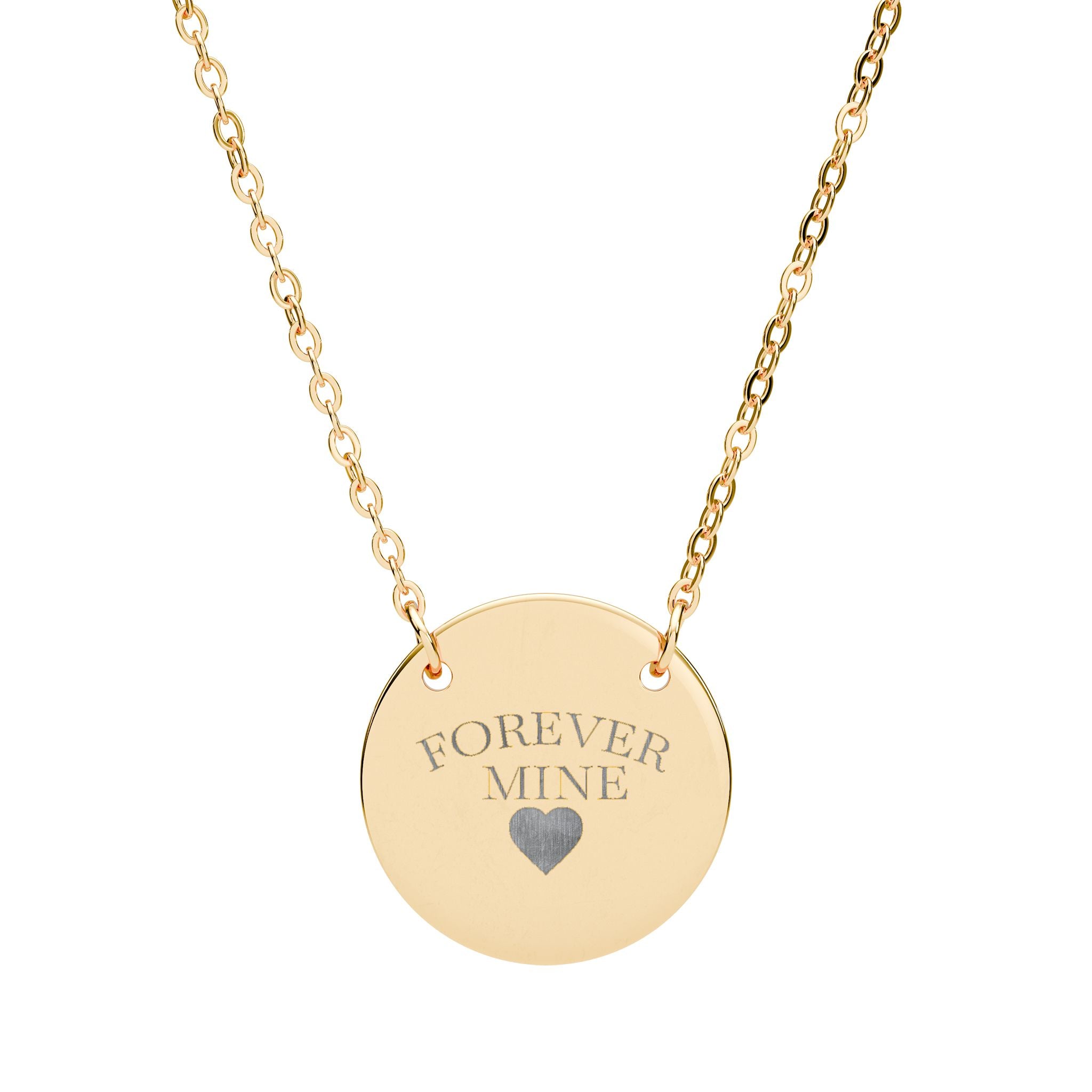 Engraved 'FOREVER MINE' Circle Necklace