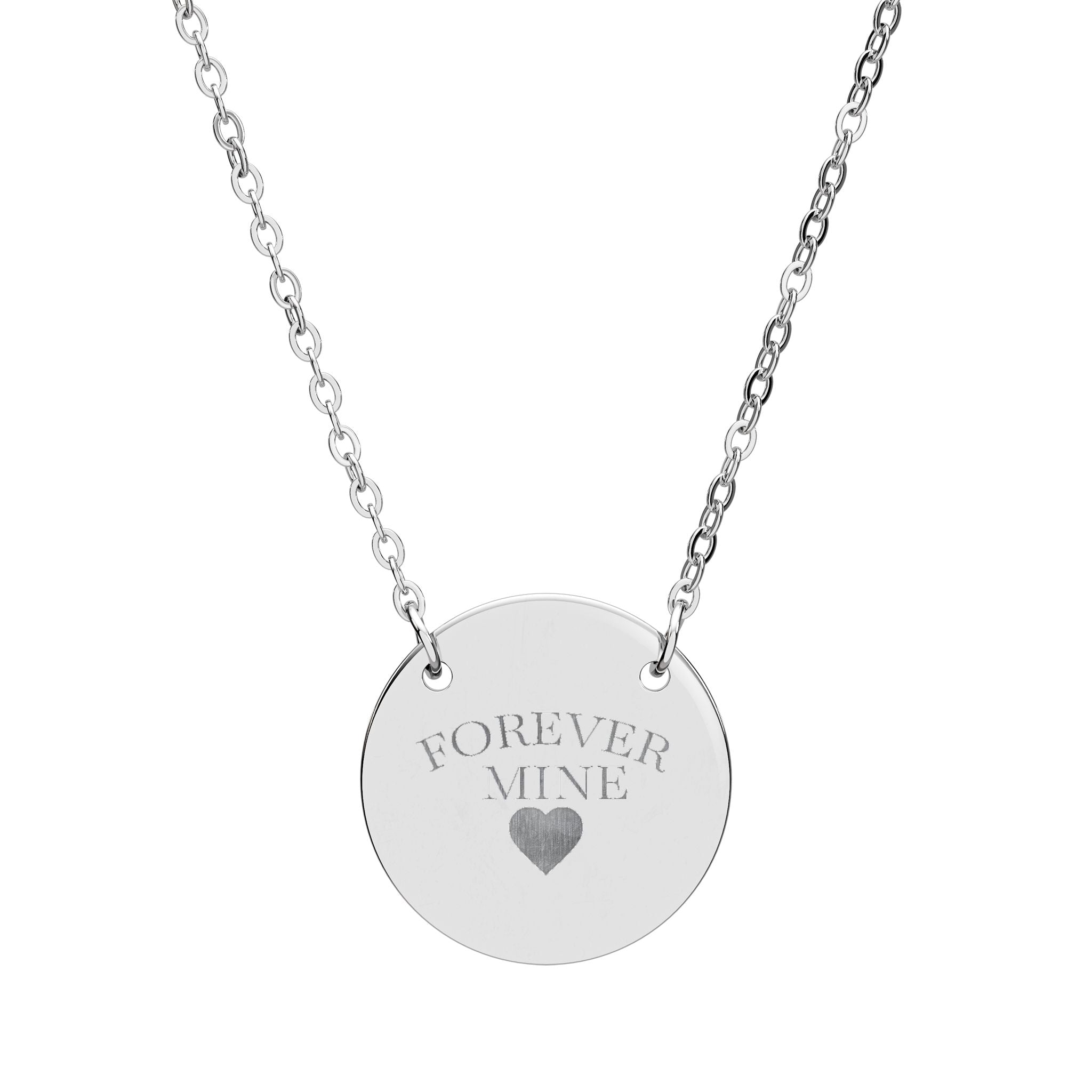Engraved 'FOREVER MINE' Circle Necklace